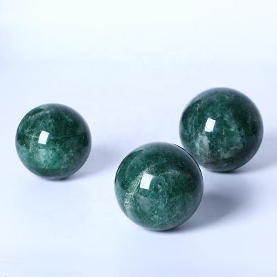 China Europe Nature Stone Ball Stone Sphere Green Strawberry Sphere Crystal Crystal Ball for sale