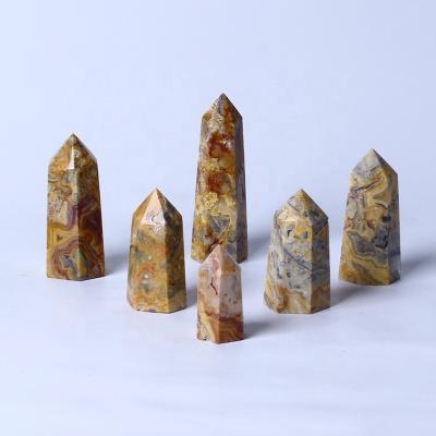 China Wholesale Point Europe Crystal Tower Crazy Lace Agate Healing Lace Agate Crazy Tower for sale