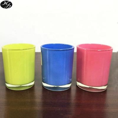 China Home Decoration Christmas Tumblers Candle Opaque Colored Glass Jar For 2.5 Ounce Candle for sale