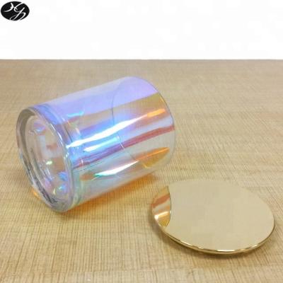 China Home Decoration 15oz Glass Iridescent Candle Jar for sale