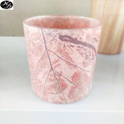 China Marble Home Decor Unique Look Home Craft Art Decoration Glass Candle Jars for sale