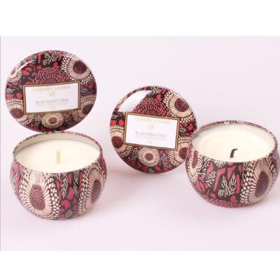 China Wholesale Customized Home Decoration Soy Wax Tea Light Candle Scented Tin for sale