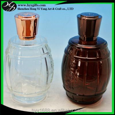 China Personal Care Luxury Brown Wine Barrel Shaped Perfume Bottle 100ml for sale