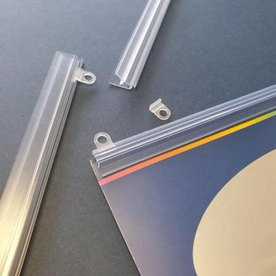 China Manufacture Plastic Free Sample Clear Plastic Poster Hanger For Poster Display Sign for sale