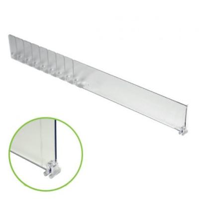 China Supermarkt Supermarket 120x385mm Clear Plastic Merchandise Display Shelf Divider for sale