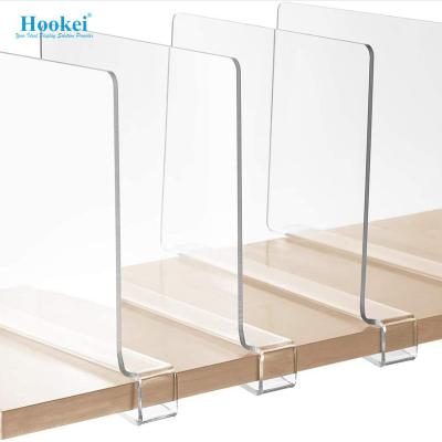 China Easy Installation Universal Acrylic Shelf Divider Clear Dividers For Closet Shelves for sale