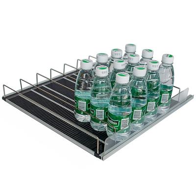 China Different Shelves And Products In Supermarket Shelf Roller Beverage Display Rack Custom Plastic Gravity Fed Storage Shelves Shelf Roller Lifter System for sale