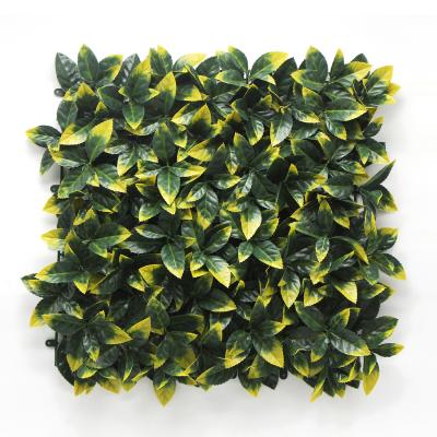 China Heavy Metal Free Yellow Color Heavy Metal Free Faux Grass Wall Decor Artificial Green Flower Hedge Mats for sale