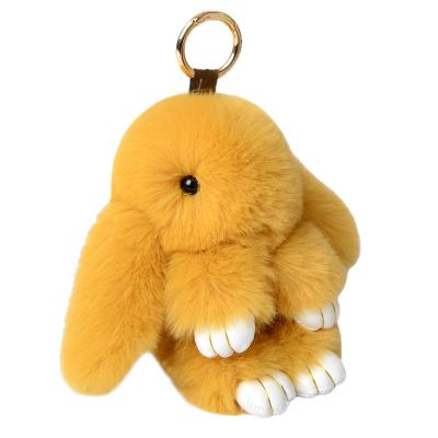 China Cute Animal Dolls Toy Girls Bag Car Pendant Bunny Keychain Women Fur Pom Pom Angel Rabbit Key Ring Plush Stuffed Doll S1008 for sale