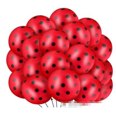 China S1138 12inch Doll S1138 12inch Black Dot Balloon Watermelon Balloon Wedding Decorations Red Ladybug Girl Cute Animal Latex Balloon Wave Dot for sale