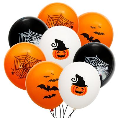 China New Cute 12 Inch Latex Halloween Balloon Bat Pumpkin Spider Web Animal Happy Halloween Party Doll Border S1140 for sale