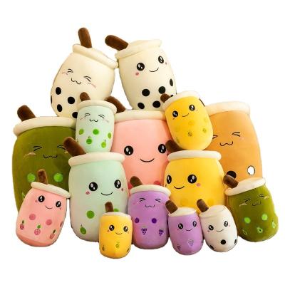 China S1125 cute animal doll simulated doll gift milk fruit milk tea cup pillow plush bead cross border trade for sale