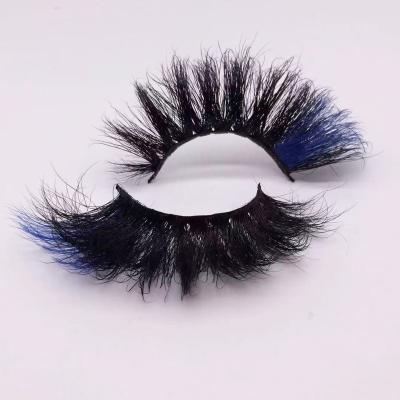 China S1164 Style Natural Long Eye Tail Color 25MM Mink Explosive False Eyelashes European And American Halloween Color Thick Curling Eyelashes for sale