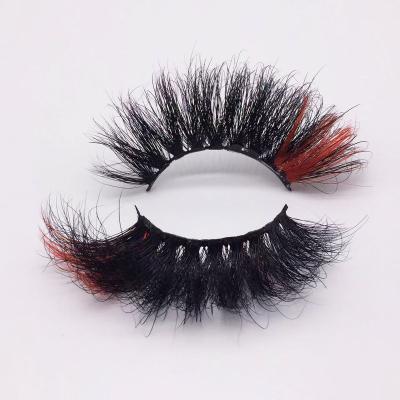 China Long natural color S1165 mink 25MM false eyelashes European and American thick curling eyelashes 2022 color for sale