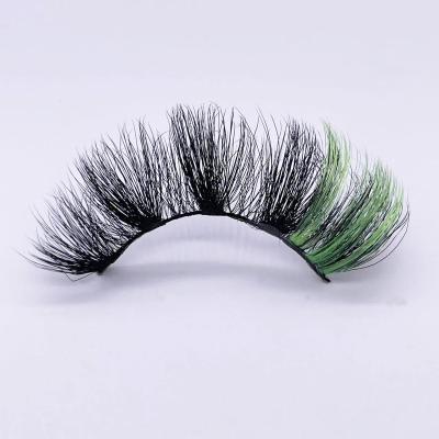 China Long S1167 Mink 20MM Natural Explosive False Eyelashes European And American Chemical Fiber Eye Tail Color Thick Curved Lashes for sale