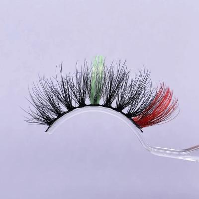 China New S1168 mink color 20MM long natural false eyelashes European and American chemical fiber eye tail color thick curved eyelashes for sale