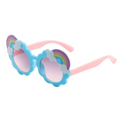 China New baby kids sunglasses S1560 fashion beautiful cartoon lovely rainbow ultra-violet sunglasses anti-shape sunglasses for sale