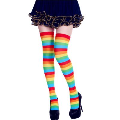 China Fashion Long Breathable Striped Socks Women Sexy Thigh High Over The Knee Highs Stockings Kawaii Cotton Knit Tall Leg Warmers Sock Gifts for sale