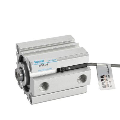 China Hotels SDA40 Model Air Piston Double Acting Pneumatic Compact Cylinder for sale