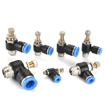 China Quick Release Throttle Valve Accessories Pneumatic Construction Material Shops Trachea Connector SL8-02 Adjustable One Way Control Valve for sale