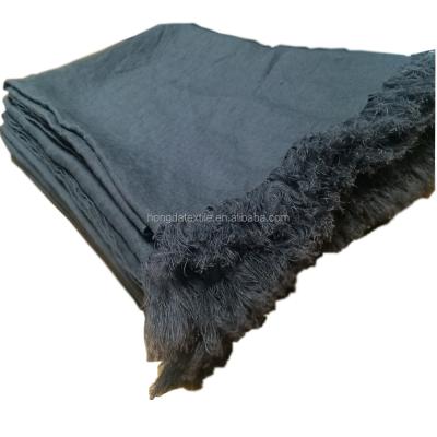 China Throws 170gsm cover fringed washable handmade 100% french linen washed disposable for sale