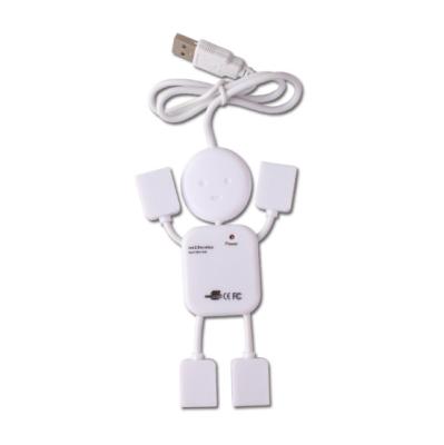 China Generic Portable Cute USB 2.0 ABS Human Robot Human Man Form 4 Port High-speed Mini Hub for sale