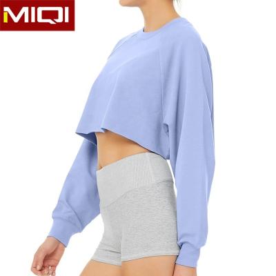 China Women Breathable Custom Gym Sports Loose Crop Tops Workout Apparel Fitness Yoga Long Sleeve Shirt for sale