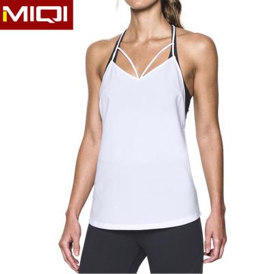 China Custom Gym Stringer Tank Top Women's Gym Workout Breathable Sexy Vest Sportswear Clothing for sale