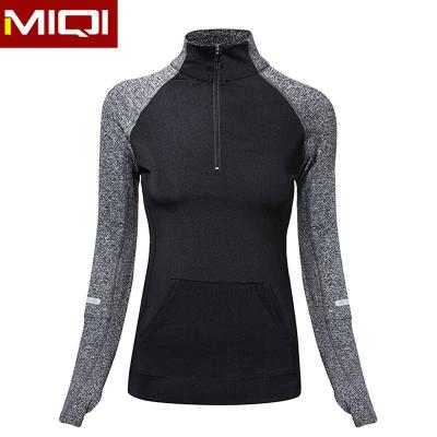 China Winter Antibacterial Yoga Top Popular Custom Made Jacket Long Sleeves Half Zipper Women Sweatshirt for sale