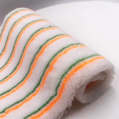 China Yellow Green Line Lint Free Polyester Brush Refill Paint Roller Smooth Outdoor China Factory Stripe Woven Fabric Tela De Rodillo De Pintura for sale