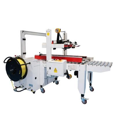 China Cosmetics SJB hotsale Combination Automatic Carton Case Sealing And Strapping Machine for box carton sealing and erector for sale