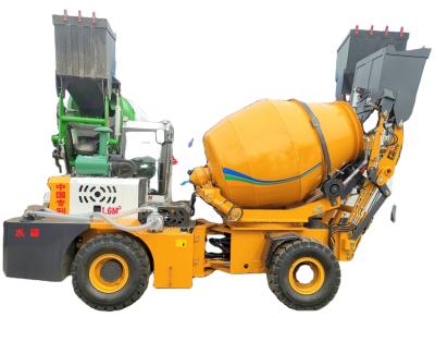 China Construction worksÂ   2Cbm Mini Fiori Self Loading Concrete Mixer 4wd Concrete Truck Four Wheel Steering Mixer for sale