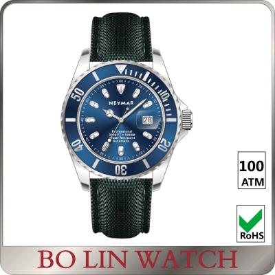 China Deep Sea Diving Classic Style Stainless Steel Dive Watch With Leather Strap ETA Movement for sale