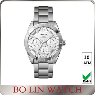 China Multifunctional Circle Chronograph Wrist Watch , Silver Women'S Dress Watches for sale