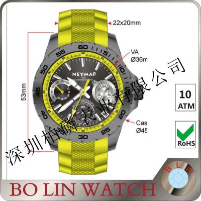 China 45mm Date Working Carbon Fiber Watches Quartz Matching Colors Band for sale