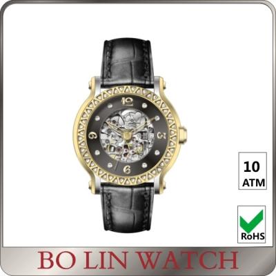 China Beautiful Elegant Ladies / Mens Diamond Watches , Customised Automatic Mechanical Watch for sale