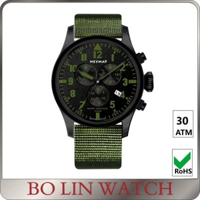 China 6 Hands Nylon Strap Chronograph Stainless Steel Watches For Boys OEM for sale