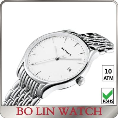 China Eco Friendly Day / Date Stainless Steel Men Watches Water Resistant With Big Face for sale