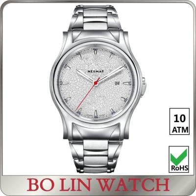 China Mineral Glass Stainless Steel Bracelet Watch , Leather Strap Quartz Movement Watch for sale