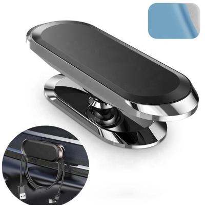 China Adjustable Mini Metal Magnetic Car Phone Holder Stand for Phone in Car Dashboard Magnet Strip Phone Mount for sale