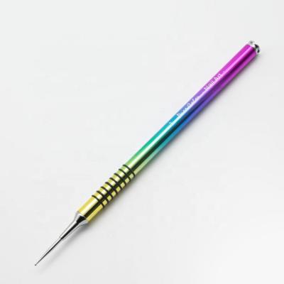 China NAIL Metal Colorful Holder Non-slip Design Nail Dotting Brush Brush for sale