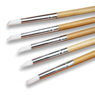 China Custom Beauty Acrylic Nail Art High Handle 5pcs Nail Art Woodworking Set Brushes for sale