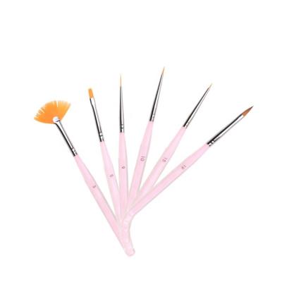 China Beauty Paint Tools Acrylic PC 5 Handle Fashion Professional Nail Art And Nylon Hair Brush Set for sale