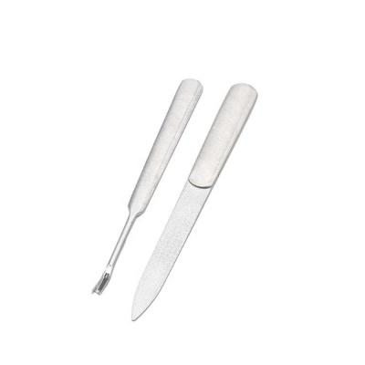 China Personal Care Silver White Metal Rubbing Platform Small And Dead Skin Fork for sale