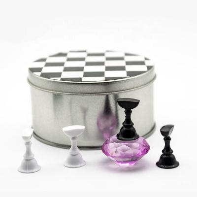 China Nail Art Tips Practice Stand Nail Art Display Magnet Holder Practice Chess Board Design Crystal Rhinestone Holder Manicure Nail Tools for sale