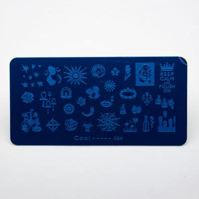 China Easy Apply Rectangle Love Design For Nail Art Steel Manicure Stencils Template for sale