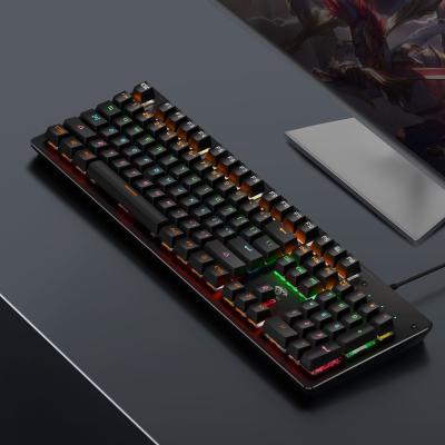 China 104 Key Mechanical Gaming Keyboard Green Axis Computer USB Wired Keyboard For Desktop PC RGB Teclado Para juegos for sale