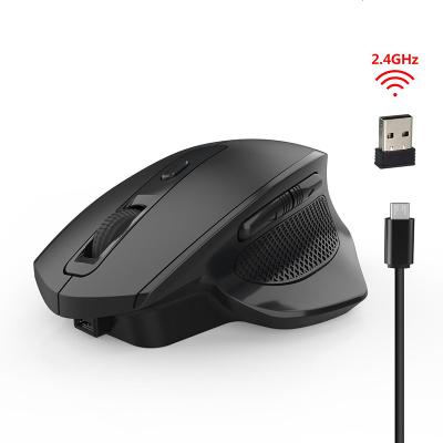 China Silent Wireless Mouse Rechargeable 2.4G Radio 6 Buttons Gaming Mouse For Laptop Desktop With USB Receiver for sale