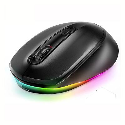 China Game Switch Between 3 Devices Black Wireless Rechargeable Glowing Gaming Mouse For Computer Laptops for sale