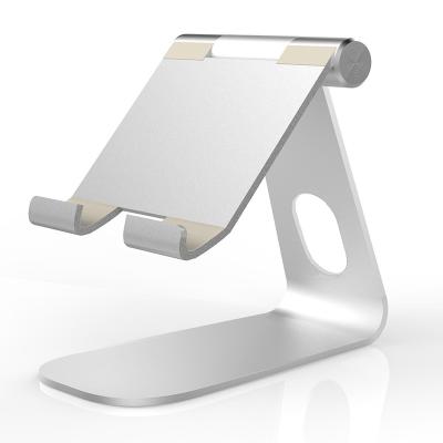 China Aluminum Alloy Mobile Phone Stand Adjustable Smart Metal Phone Stand Foldable Compatible Vertical Base Stand for sale